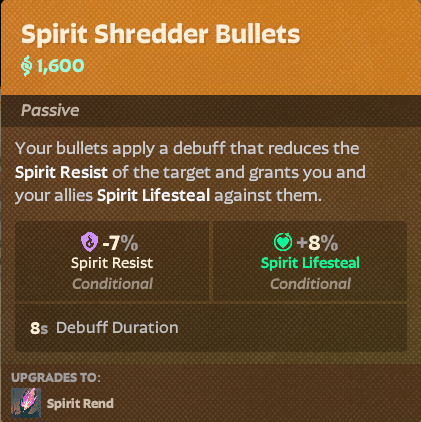 Spirit Shredder Bullets